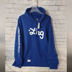 LRG Lifted Research Group Hoodie Script Logo Blue Hoodie 5X NWT